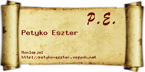 Petyko Eszter névjegykártya